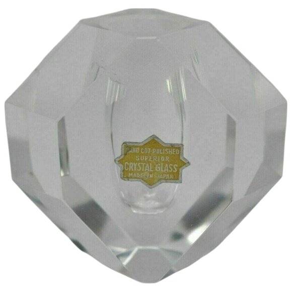 Vintage Hand Cut Crystal Glass Candle Holders – Set of 3 – Made in Japan - Mid C - Picture 7 of 10